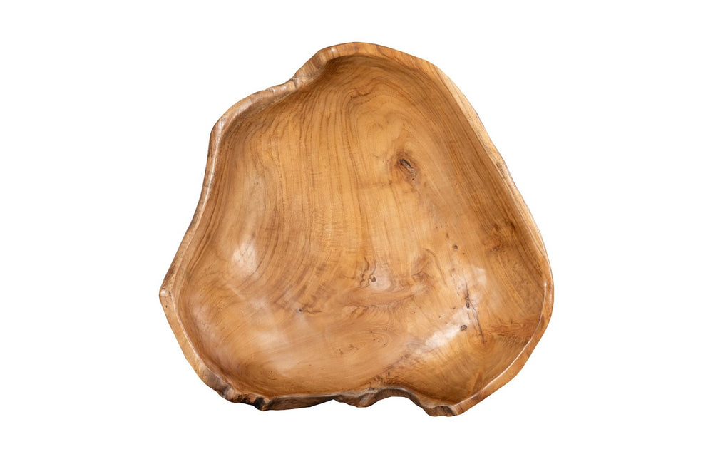 Phillips Collection Teak Wood Bowl - Handcrafted Rustic Charm From Reclaimed Wood, Eco-friendly Tabletop Essential Brown Wood Id115632