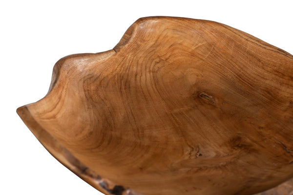 Phillips Collection Teak Wood Bowl - Handcrafted Rustic Charm From Reclaimed Wood, Eco-friendly Tabletop Essential Brown Wood Id115632