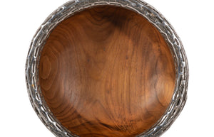 Phillips Collection Teak Wood Bowl Wall Art – Stunning Handcrafted Design For Unique Home Decor And Gallery Walls Brown,Silver Wood Id115646