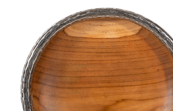 Phillips Collection Teak Wood Bowl Wall Art – Stunning Handcrafted Design For Unique Home Decor And Gallery Walls Brown,Silver Wood Id115647