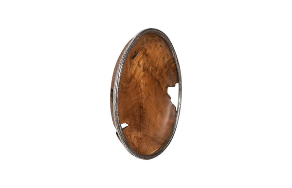 Phillips Collection Teak Wood Bowl Wall Art – Stunning Handcrafted Design For Unique Home Decor And Gallery Walls Brown,Silver Wood Id115649