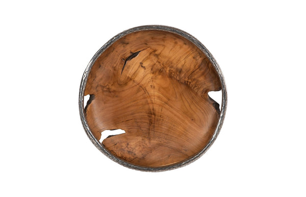 Phillips Collection Teak Wood Bowl Wall Art – Stunning Handcrafted Design For Unique Home Decor And Gallery Walls Brown,Silver Wood Id115649