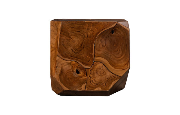Phillips Collection Prism Side Table - Artisan Teak Accent Piece with Geometric Design for Modern Living Spaces Natural ID115913