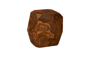 Phillips Collection Prism Side Table - Artisan Teak Accent Piece with Geometric Design for Modern Living Spaces Natural ID115913