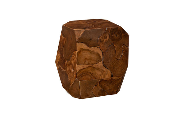 Phillips Collection Prism Side Table - Artisan Teak Accent Piece with Geometric Design for Modern Living Spaces Natural ID115913