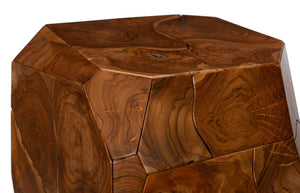 Phillips Collection Prism Side Table - Artisan Teak Accent Piece with Geometric Design for Modern Living Spaces Natural ID115913