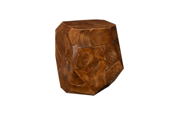 Phillips Collection Prism Side Table - Artisan Teak Accent Piece with Geometric Design for Modern Living Spaces Natural ID115913