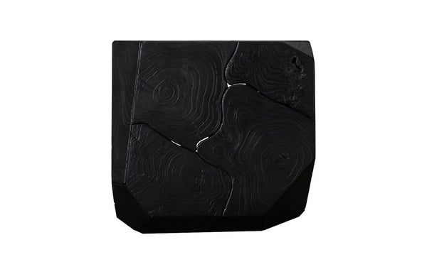 Phillips Collection Prism Side Table - Artisan Teak Accent Piece with Geometric Design for Modern Living Spaces Black Finish ID115914