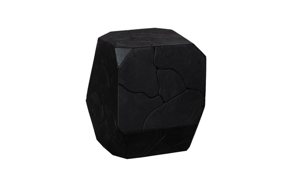 Phillips Collection Prism Side Table - Artisan Teak Accent Piece with Geometric Design for Modern Living Spaces Black Finish ID115914