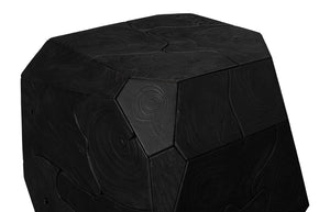Phillips Collection Prism Side Table - Artisan Teak Accent Piece with Geometric Design for Modern Living Spaces Black Finish ID115914
