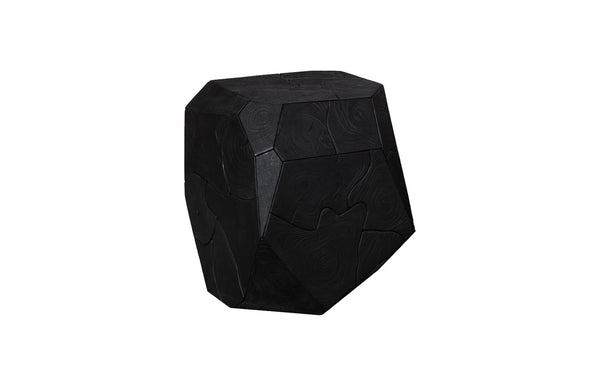 Phillips Collection Prism Side Table - Artisan Teak Accent Piece with Geometric Design for Modern Living Spaces Black Finish ID115914