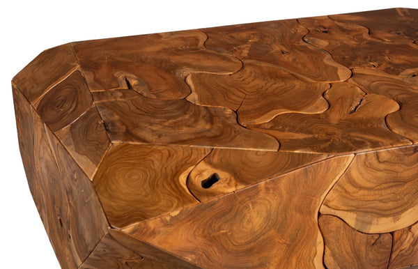 Phillips Collection Prism Coffee Table - Modern Teak Design, Sculptural Geometry & Versatile Style for Any Space ID115917