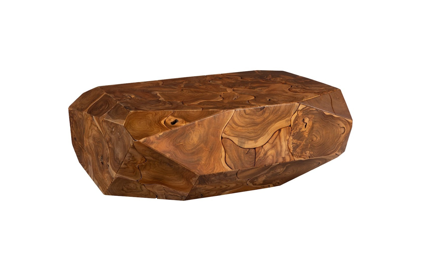Prism Coffee Table - Modern Teak Design, Sculptural Geometry & Versati