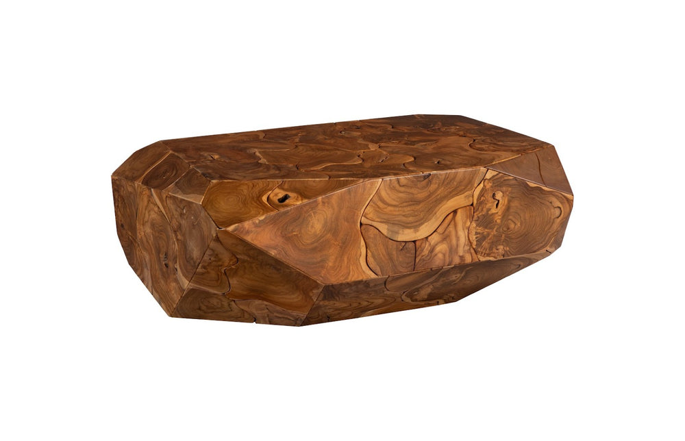 Phillips Collection Prism Coffee Table - Modern Teak Design, Sculptural Geometry & Versatile Style for Any Space ID115917