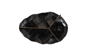 Phillips Collection Mosaic Leaf Petrified Coffee Table - Small, Unique Wood Design With Glamorous Gold Inlay Accent Black,Gold Petrified Wood Id116040