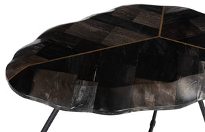 Phillips Collection Mosaic Leaf Petrified Coffee Table - Small, Unique Wood Design With Glamorous Gold Inlay Accent Black,Gold Petrified Wood Id116040