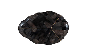 Phillips Collection Mosaic Leaf Petrified Wood Coffee Table With Gold Inlay - Unique Home Decor For Elegant Spaces Black,Gold Petrified Wood Id116041