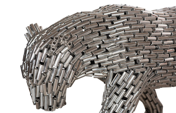 Phillips Collection Panther Pipe Sculpture By Timbul Raharjo - Exquisite Modern Art Piece For Contemporary Spaces Silver Metal ,Stainless Steel Id116840