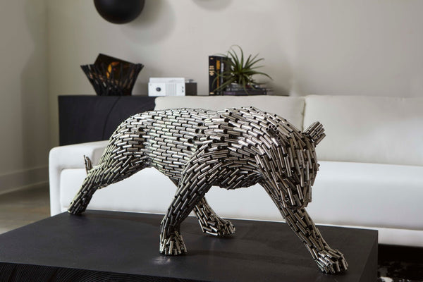 Phillips Collection Panther Pipe Sculpture by Timbul Raharjo – Modern Elegance in Polished Metal for Stunning Interiors Stainless Steel, Small ID116840