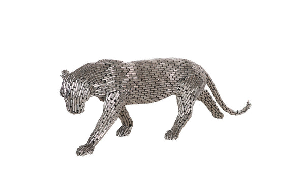 Phillips Collection Panther Pipe Sculpture By Timbul Raharjo - Exquisite Modern Art Piece For Contemporary Spaces Silver Metal ,Stainless Steel Id116840