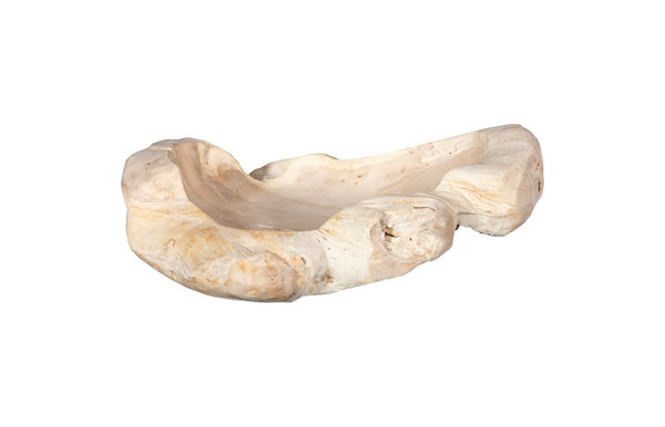 Phillips Collection Wood Bowl, Live Edge Teak Design - Unique, Handcrafted Tabletop Accessory For Natural Elegance Beige Wood Id117054