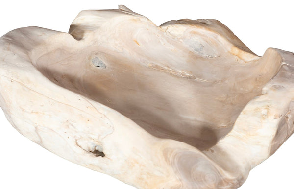 Phillips Collection Wood Bowl, Live Edge Teak Design - Unique, Handcrafted Tabletop Accessory For Natural Elegance Beige Wood Id117054