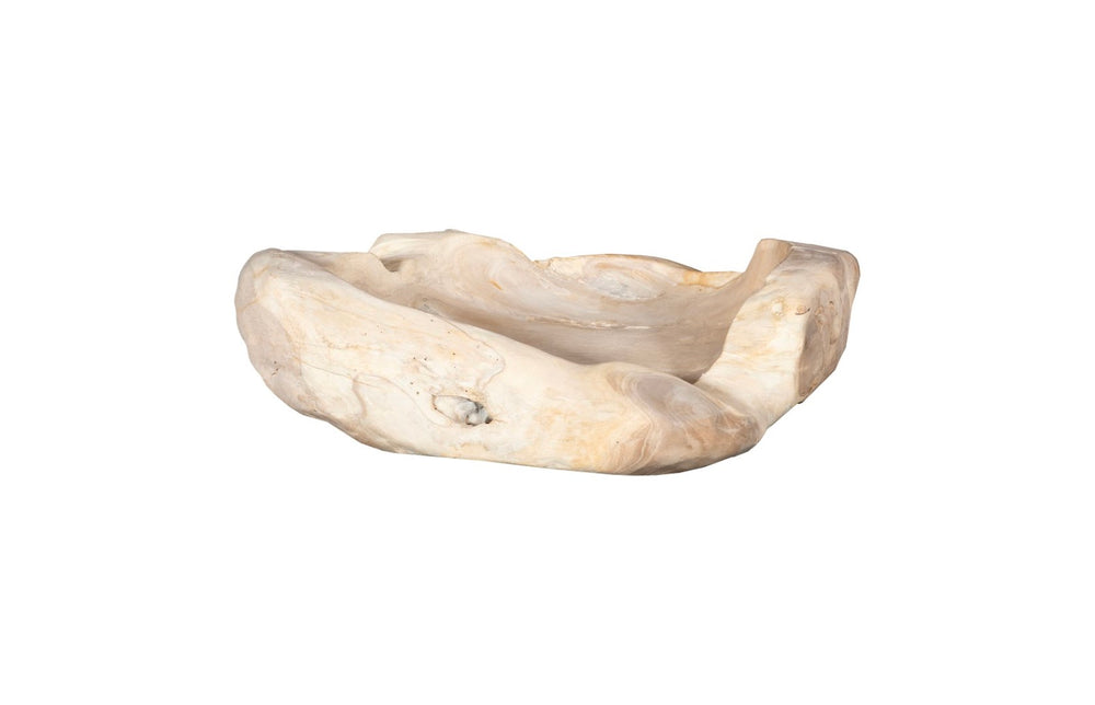 Phillips Collection Wood Bowl, Live Edge Teak Design - Unique, Handcrafted Tabletop Accessory For Natural Elegance Beige Wood Id117054
