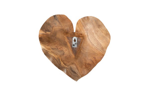 Phillips Collection Heart Leaf Wall Tile - Artisan-crafted Teak Wood Décor For A Rustic, Nature-inspired Sanctuary Brown Wood ,Teak Id117347