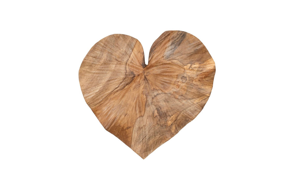 Phillips Collection Heart Leaf Wall Tile - Artisan-crafted Teak Wood Décor For A Rustic, Nature-inspired Sanctuary Brown Wood ,Teak Id117347