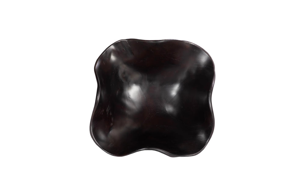 Phillips Collection Teak Wood Bowl, Striking Black Centerpiece with Live-Edge Design for Modern Tabletop Decor & Utility ID117505