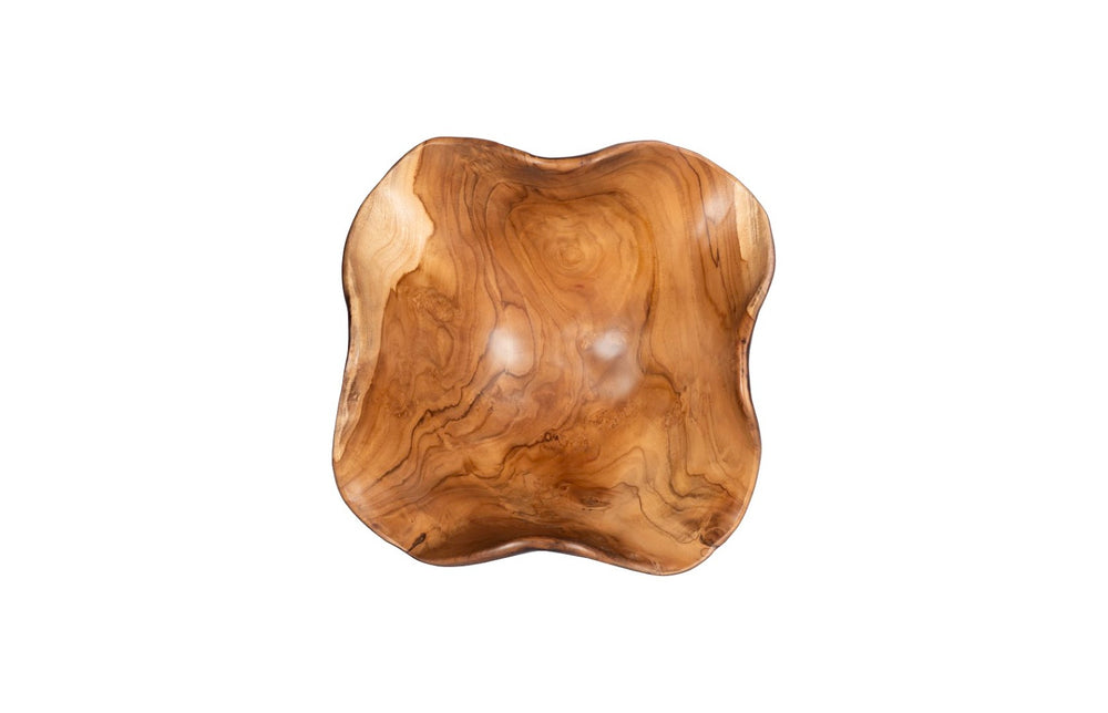 Phillips Collection Teak Wood Bowl – Handcrafted Reclaimed Elegance for Your Tabletop, Eco-Friendly Décor Accent Piece Natural & Black ID117506