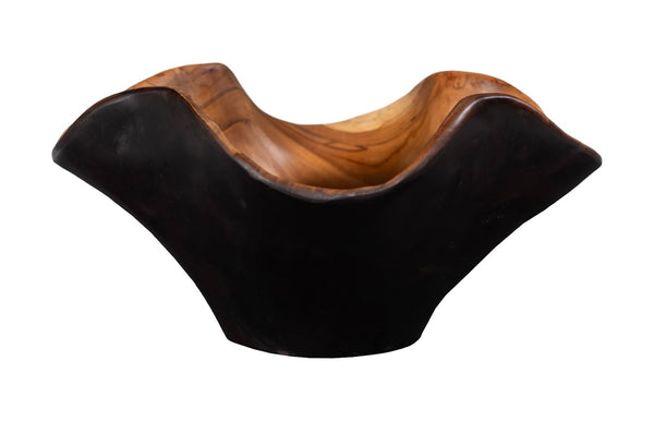 Phillips Collection Teak Wood Bowl - Exquisite Live Edge Design, Perfect For Elegant Tabletop Decor And Serving Brown,Black Wood ,Teak Id117506