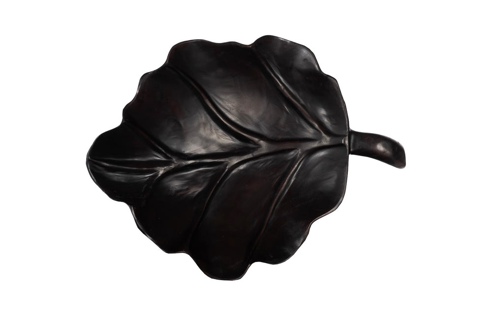 Phillips Collection Leaf Bowl, Exquisite Teak Wood Craftsmanship For Rustic Home Decor And Natural Elegance Black Wood ,Teak Id117517