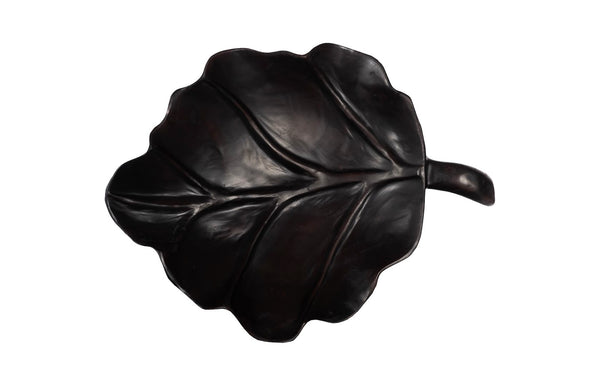 Phillips Collection Leaf Bowl, Exquisite Teak Wood Craftsmanship For Rustic Home Decor And Natural Elegance Black Wood ,Teak Id117517