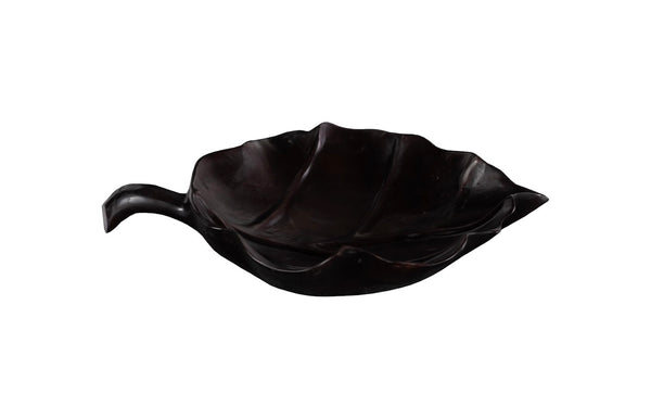 Phillips Collection Leaf Bowl, Exquisite Teak Wood Craftsmanship For Rustic Home Decor And Natural Elegance Black Wood ,Teak Id117517