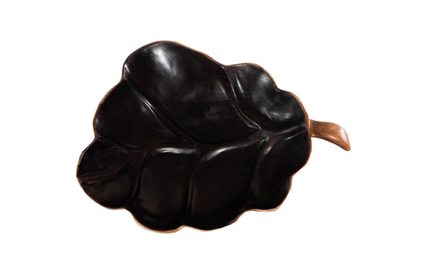 Phillips Collection Leaf Bowl, Exquisite Teak Wood Craftsmanship For Rustic Home Decor And Natural Elegance Brown,Black Wood ,Teak Id117518