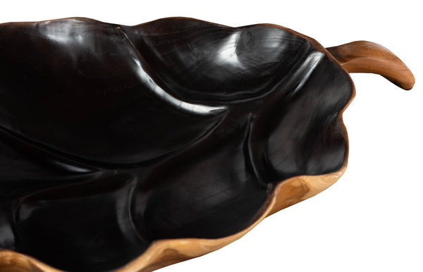 Phillips Collection Leaf Bowl, Exquisite Teak Wood Craftsmanship For Rustic Home Decor And Natural Elegance Brown,Black Wood ,Teak Id117518