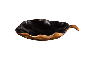 Phillips Collection Leaf Bowl, Exquisite Teak Wood Craftsmanship For Rustic Home Decor And Natural Elegance Brown,Black Wood ,Teak Id117518