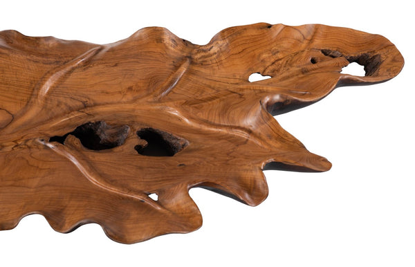 Phillips Collection Leaf Bowl, Exquisite Teak Wood Craftsmanship For Rustic Home Decor And Natural Elegance Black,Brown Wood ,Teak Id118431