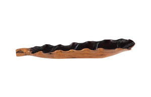 Phillips Collection Leaf Bowl, Exquisite Teak Wood Craftsmanship For Rustic Home Decor And Natural Elegance Black,Brown Wood ,Teak Id118432