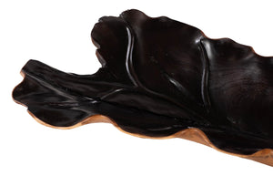 Phillips Collection Leaf Bowl, Exquisite Teak Wood Craftsmanship For Rustic Home Decor And Natural Elegance Black,Brown Wood ,Teak Id118432