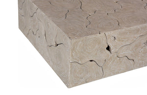 Phillips Collection Teak Slice Coffee Table - Handcrafted Reclaimed Wood with Modern Stainless Steel Base for Elegance Square, Oat Finish ID119790