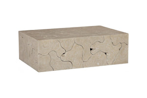 Phillips Collection Teak Slice Coffee Table - Handcrafted Reclaimed Wood with Modern Stainless Steel Base for Elegance Rectangle, Oat Finish ID119791
