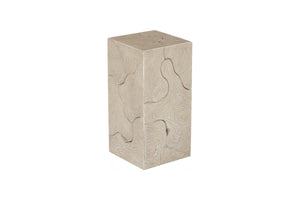 Phillips Collection Teak Slice Pedestal – Handcrafted Solid Wood Accent for Modern and Rustic Home Decor Display Square, Oat Finish, SM ID119792