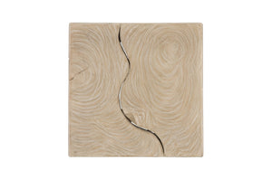 Phillips Collection Teak Slice Pedestal – Handcrafted Solid Wood Accent for Modern and Rustic Home Decor Display Square, Oat Finish, MD ID119793
