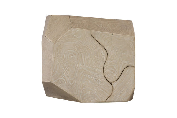 Phillips Collection Prism Side Table - Handcrafted Reclaimed Teak with Oat Finish, Geometric Accent for Any Space ID119796
