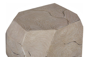 Phillips Collection Prism Side Table - Handcrafted Reclaimed Teak with Oat Finish, Geometric Accent for Any Space ID119796