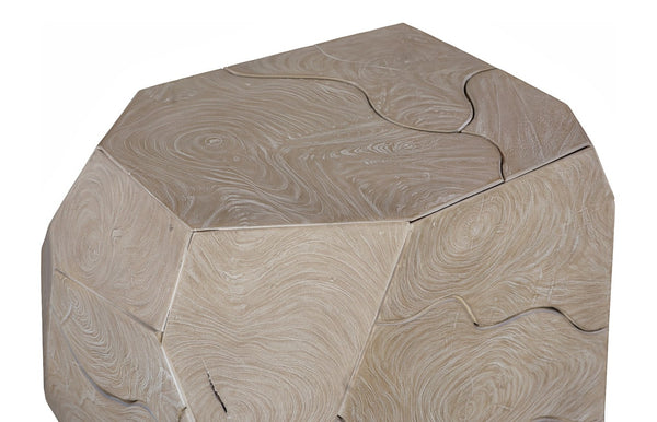 Phillips Collection Prism Side Table - Handcrafted Reclaimed Teak with Oat Finish, Geometric Accent for Any Space ID119796