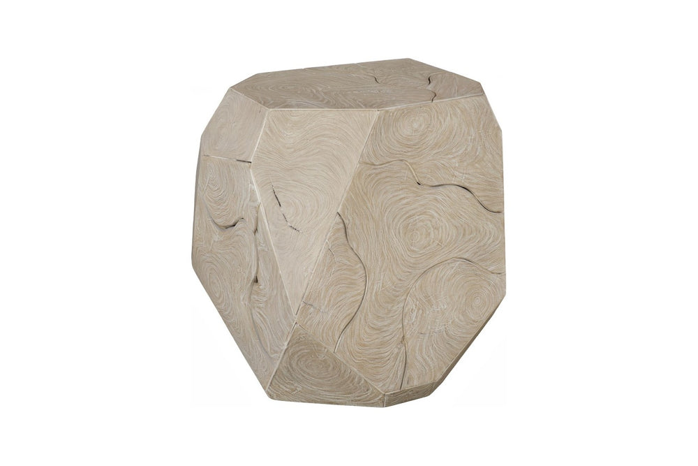 Phillips Collection Prism Side Table - Handcrafted Reclaimed Teak with Oat Finish, Geometric Accent for Any Space ID119796