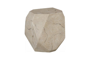 Phillips Collection Prism Side Table - Handcrafted Reclaimed Teak with Oat Finish, Geometric Accent for Any Space ID119796